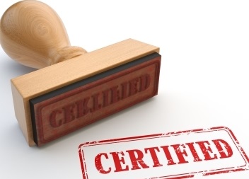 A stamp for certificates